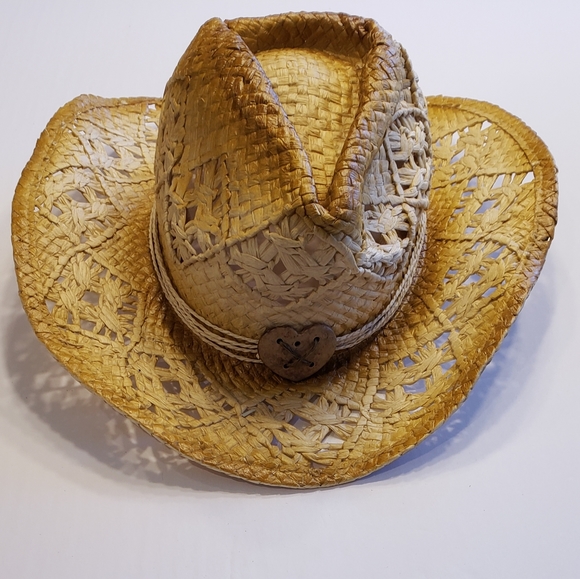 Youth Girls Straw Cowboy Hat - Picture 1 of 3
